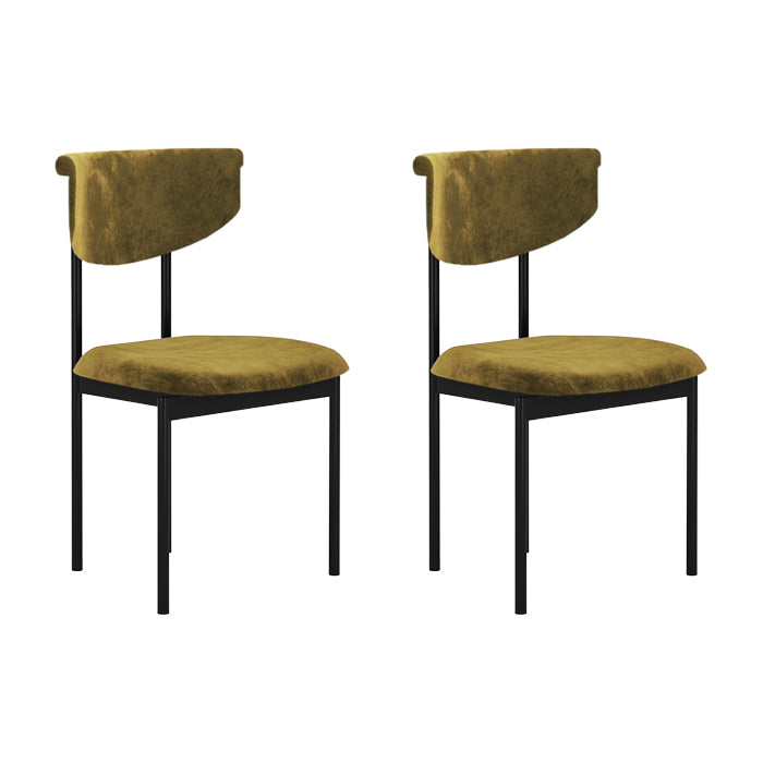 Black Iron Frame Dining Chairs Modern Armless Open Back Dining Side Chair