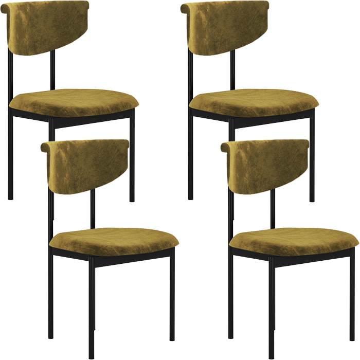Black Iron Frame Dining Chairs Modern Armless Open Back Dining Side Chair