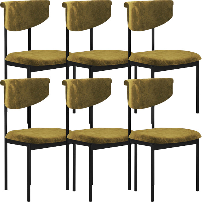Black Iron Frame Dining Chairs Modern Armless Open Back Dining Side Chair