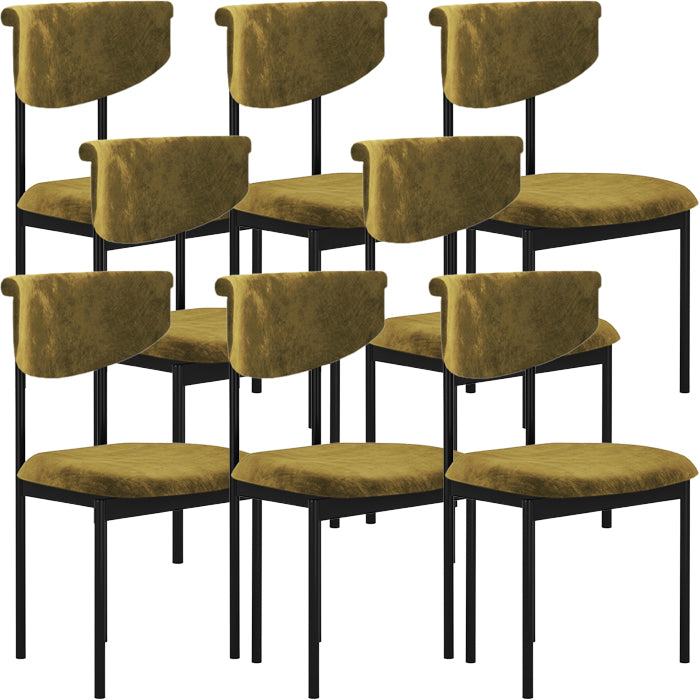 Black Iron Frame Dining Chairs Modern Armless Open Back Dining Side Chair