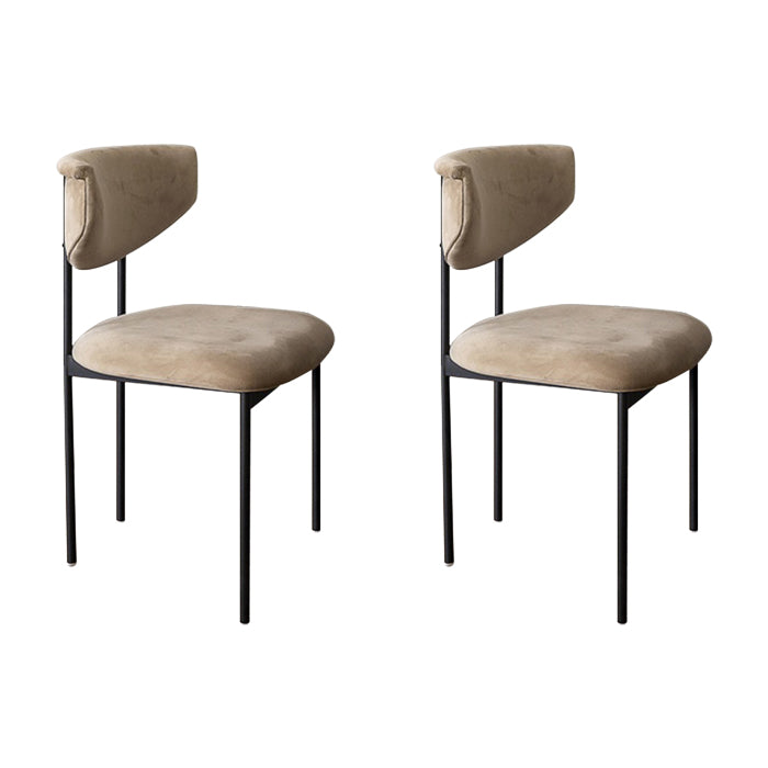 Black Iron Frame Dining Chairs Modern Armless Open Back Dining Side Chair
