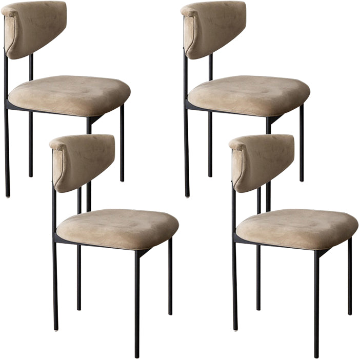 Black Iron Frame Dining Chairs Modern Armless Open Back Dining Side Chair