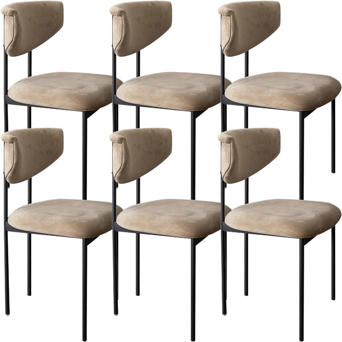 Black Iron Frame Dining Chairs Modern Armless Open Back Dining Side Chair