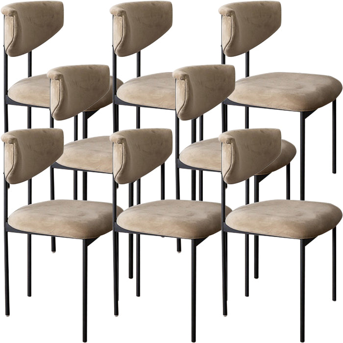 Black Iron Frame Dining Chairs Modern Armless Open Back Dining Side Chair