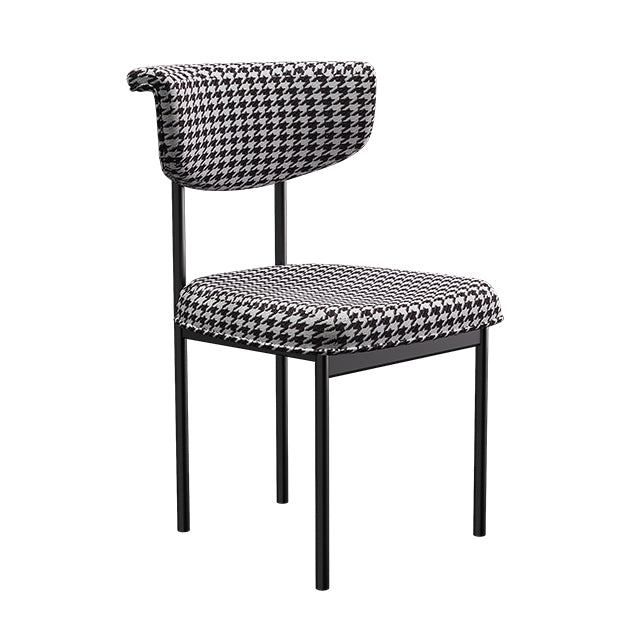 Black Iron Frame Dining Chairs Modern Armless Open Back Dining Side Chair