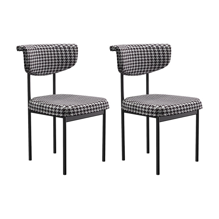 Black Iron Frame Dining Chairs Modern Armless Open Back Dining Side Chair