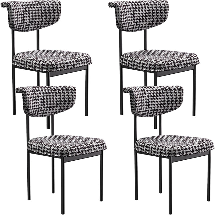 Black Iron Frame Dining Chairs Modern Armless Open Back Dining Side Chair