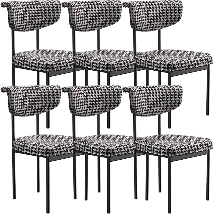 Black Iron Frame Dining Chairs Modern Armless Open Back Dining Side Chair