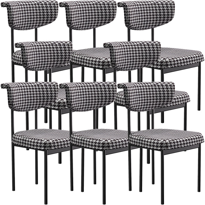 Black Iron Frame Dining Chairs Modern Armless Open Back Dining Side Chair