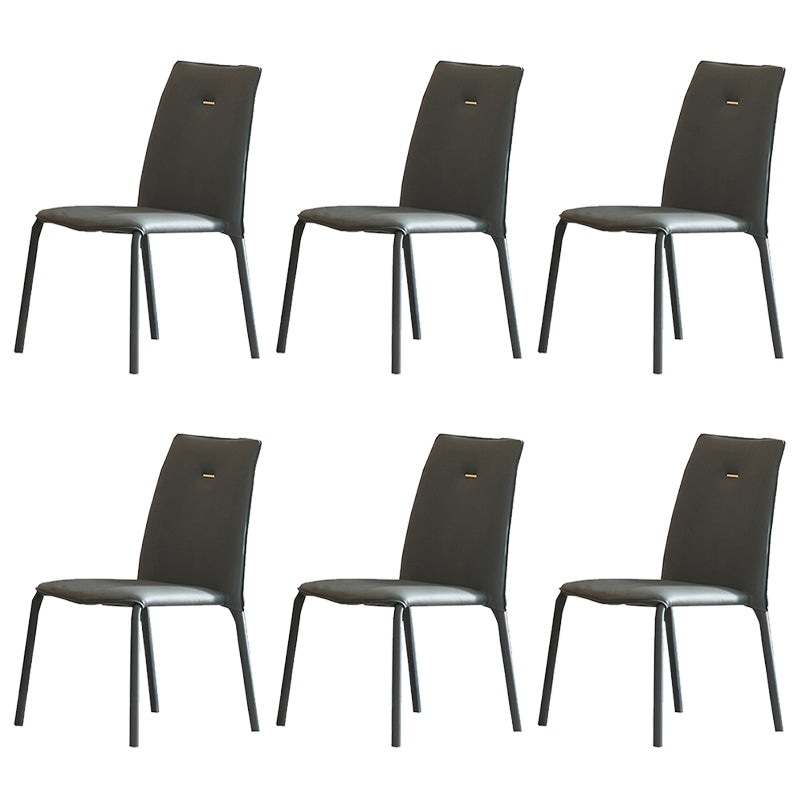 Orange and Gray Dining Chairs Contemporary Armless Low Back Dining Side Chair