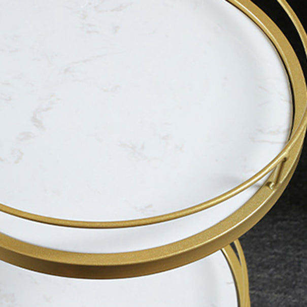 Modern 26.38"W Rolling Prep Table Oval Metal Prep Table for Home Use