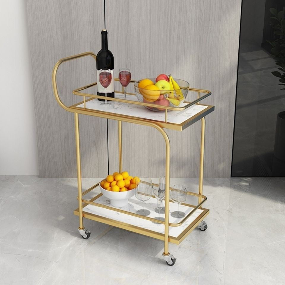 Modern 27.17"W Rolling Prep Table Metal Prep Table for Home Use