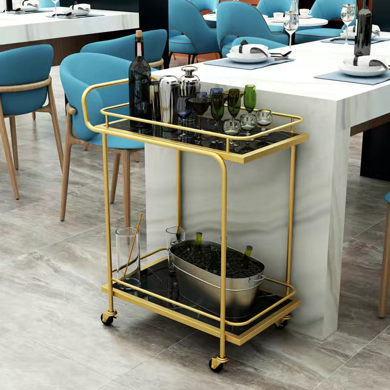 Modern 27.17"W Rolling Prep Table Metal Prep Table for Home Use