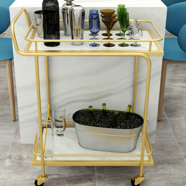 Modern 27.17"W Rolling Prep Table Metal Prep Table for Home Use