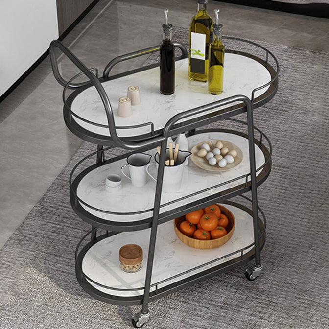 Modern 32.28"H Rolling Prep Table Metal Prep Table for Home Use