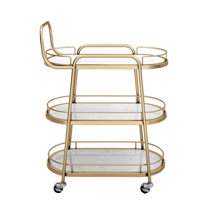 Modern 32.28"H Rolling Prep Table Metal Prep Table for Home Use