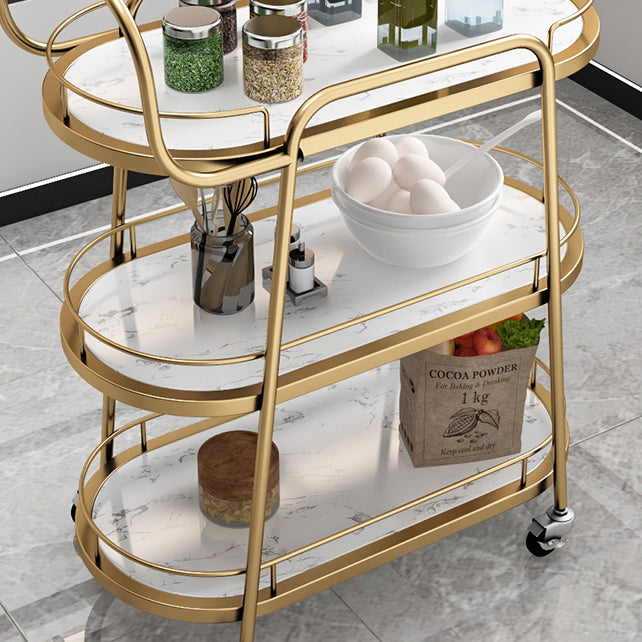 Modern 32.28"H Rolling Prep Table Metal Prep Table for Home Use