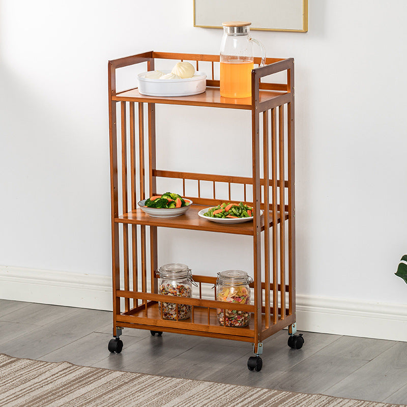 Contemporary Style Rolling Prep Table Wooden Prep Table for Restaurant