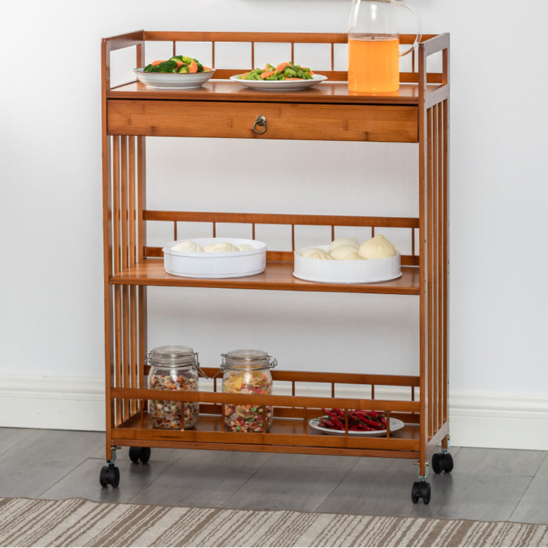 Contemporary Style Rolling Prep Table Wooden Prep Table for Restaurant