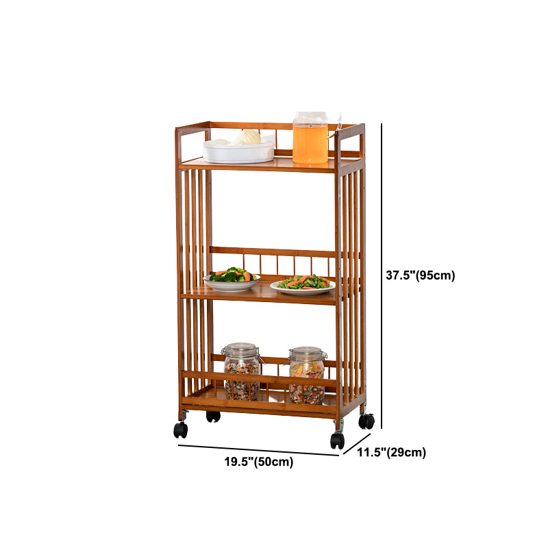 Contemporary Style Rolling Prep Table Wooden Prep Table for Restaurant