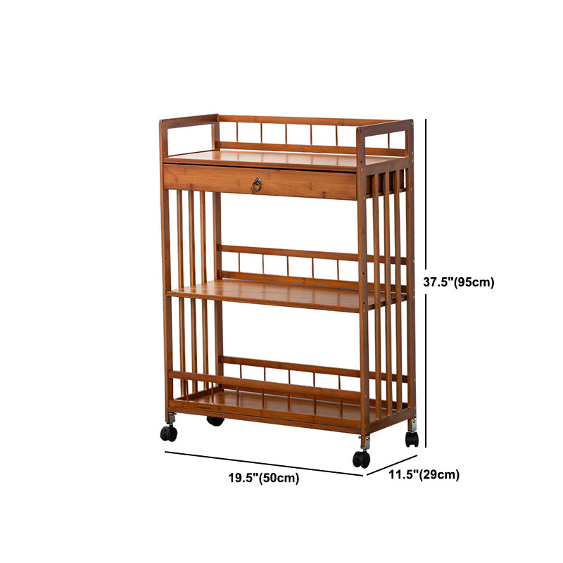 Contemporary Style Rolling Prep Table Wooden Prep Table for Restaurant