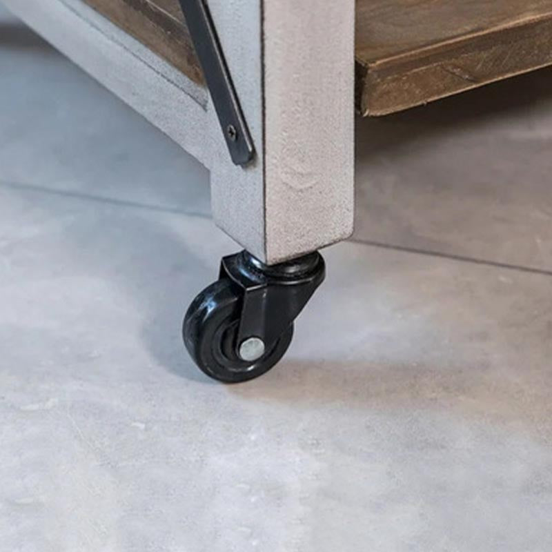 Modern Rolling Kitchen Cart Wood Kitchen Island Cart with Open Storage