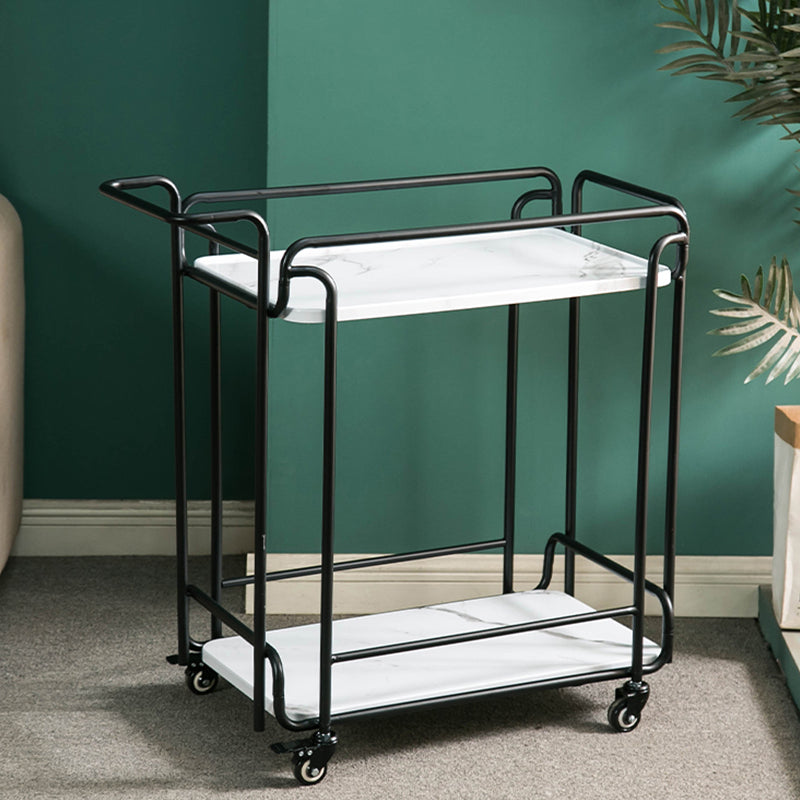 Modern 31.1"H Rolling Prep Table Rectangular Metal Prep Table for Home Use