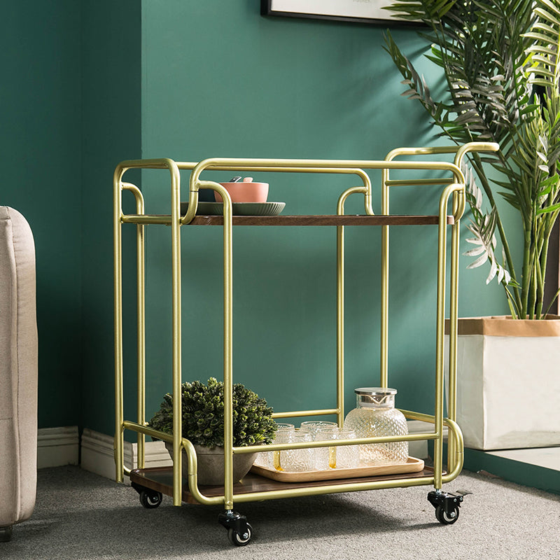 Modern 31.1"H Rolling Prep Table Rectangular Metal Prep Table for Home Use