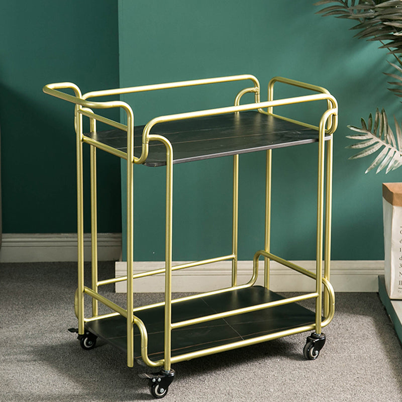 Modern 31.1"H Rolling Prep Table Rectangular Metal Prep Table for Home Use