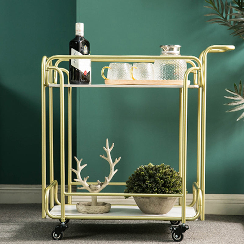 Modern 31.1"H Rolling Prep Table Rectangular Metal Prep Table for Home Use