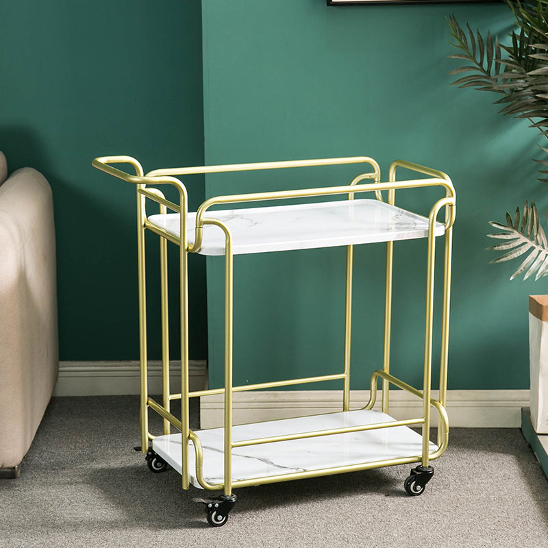 Modern 31.1"H Rolling Prep Table Rectangular Metal Prep Table for Home Use