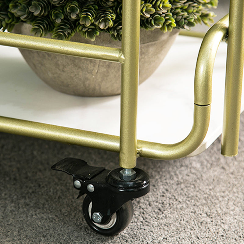 Modern 31.1"H Rolling Prep Table Rectangular Metal Prep Table for Home Use