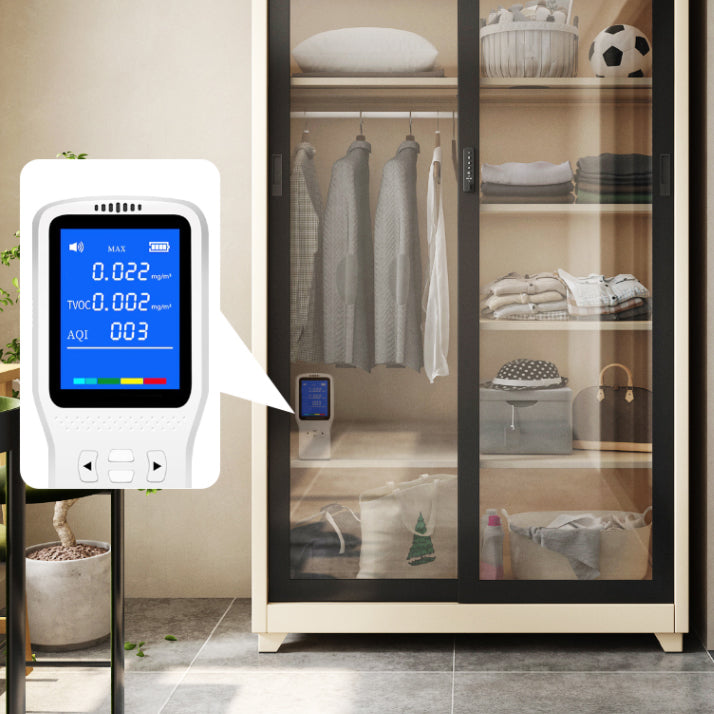 Contemporary Style 1-Door Wardrobe Glass Wardrobe Closet with Shelves