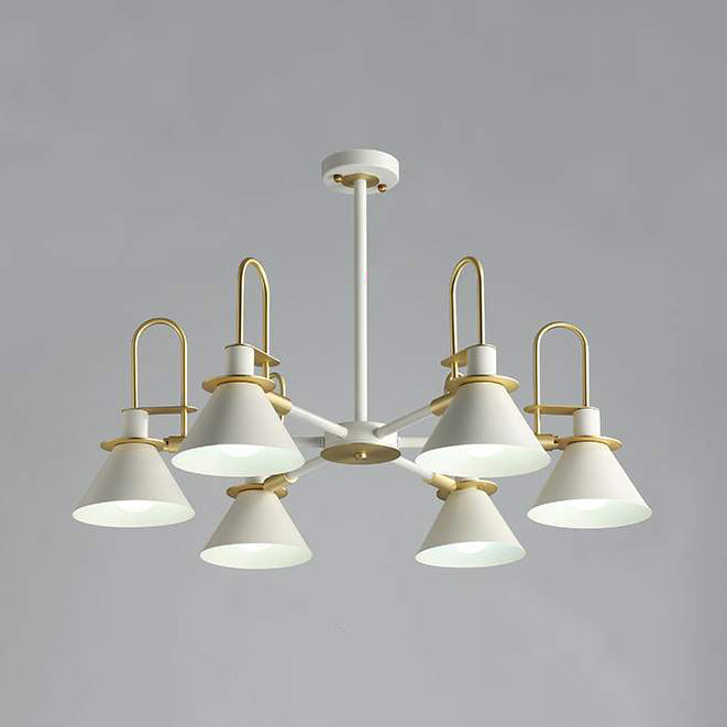 Macaron Loft Funnel Chandelier Metal Undertint Suspension Light for Nursing Room