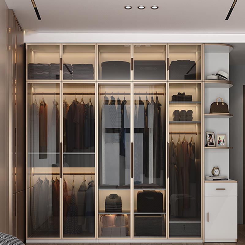 Modern Style Wardrobe White Color Wood Wardrobe Closet with Shelves