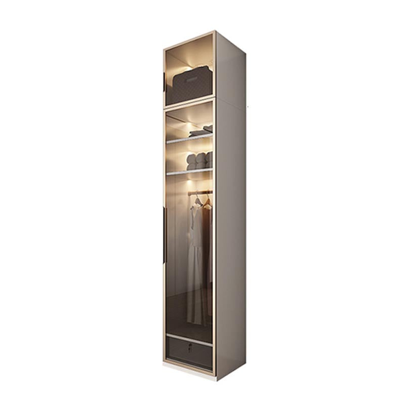 Modern Style Wardrobe White Color Wood Wardrobe Closet with Shelves