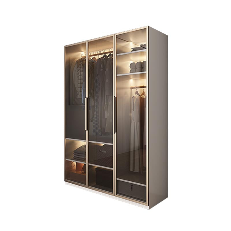 Modern Style Wardrobe White Color Wood Wardrobe Closet with Shelves