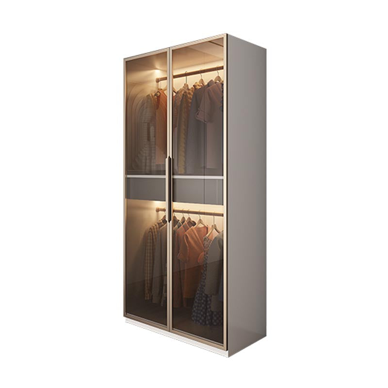 Modern Style Wardrobe White Color Wood Wardrobe Closet with Shelves