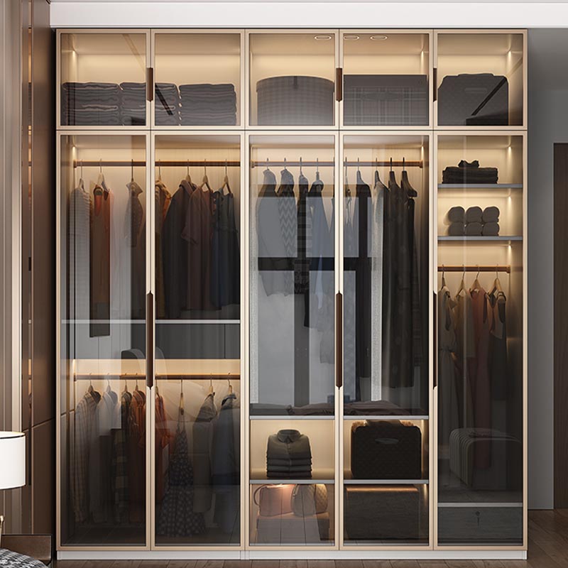 Modern Style Wardrobe White Color Wood Wardrobe Closet with Shelves