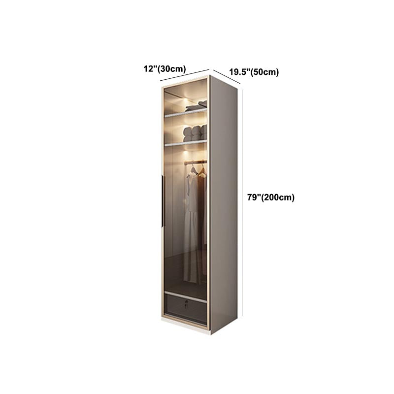 Modern Style Wardrobe White Color Wood Wardrobe Closet with Shelves