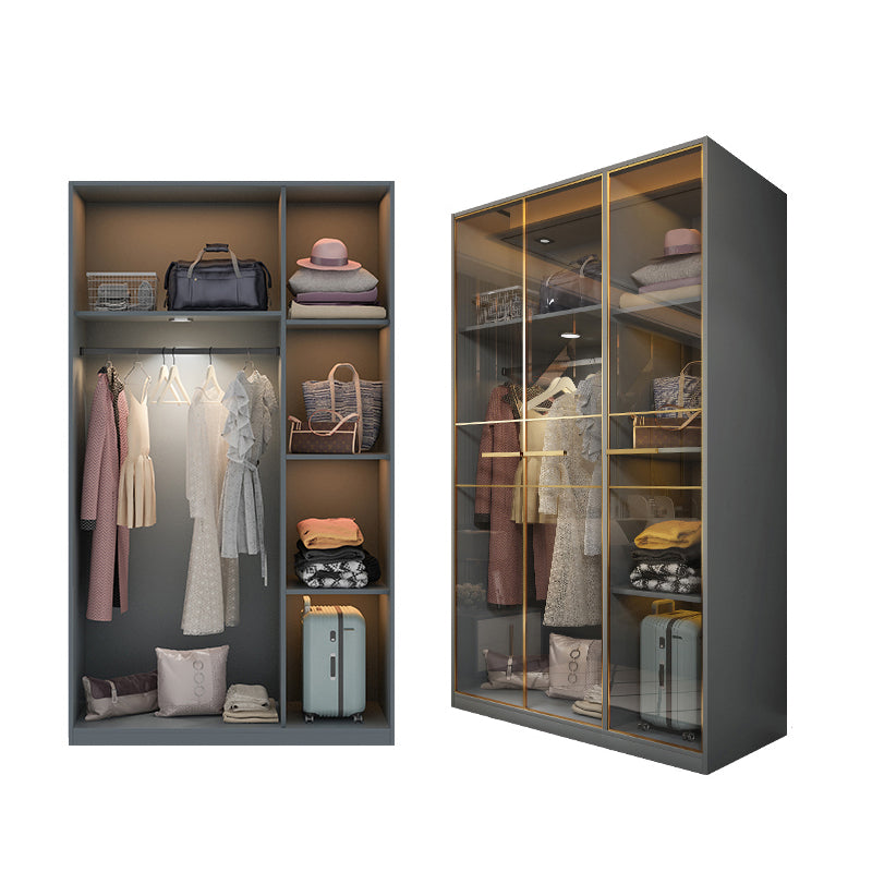 Modern Style Wood Wardrobe Wood Wardrobe with Shelves Armoire Wardrobe Closet