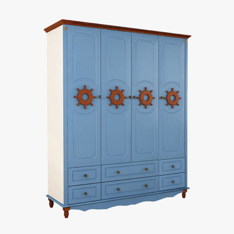 Coastal Cabinet with Hinged Door Manufactured Wood Matte Finish Storage Cabinet