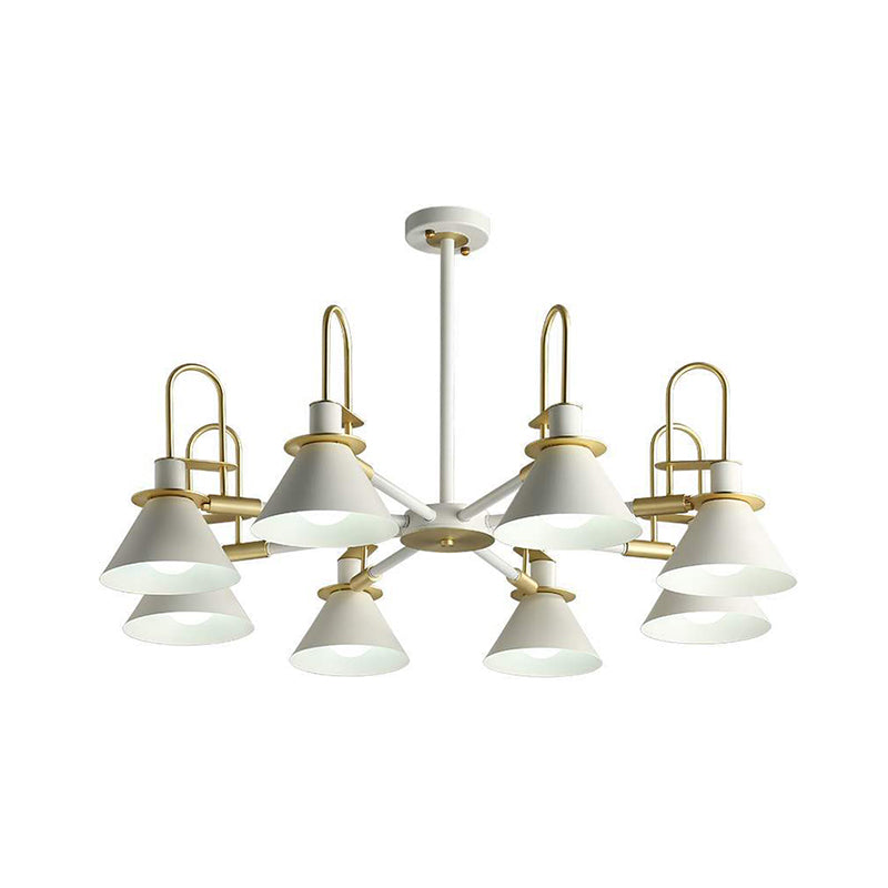 Macaron Loft Funnel Chandelier Metal Undertint Suspension Light for Nursing Room