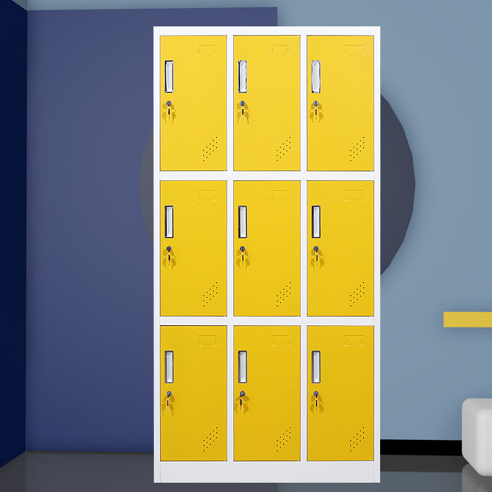 Matte Finish Cabinet with Metal Door Modern Hinged Door Wardrobe