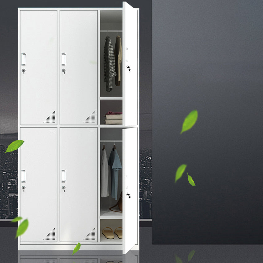 White Metal Cabinet for Bathroom Contemporary Storage Cabinet with Hinged Door