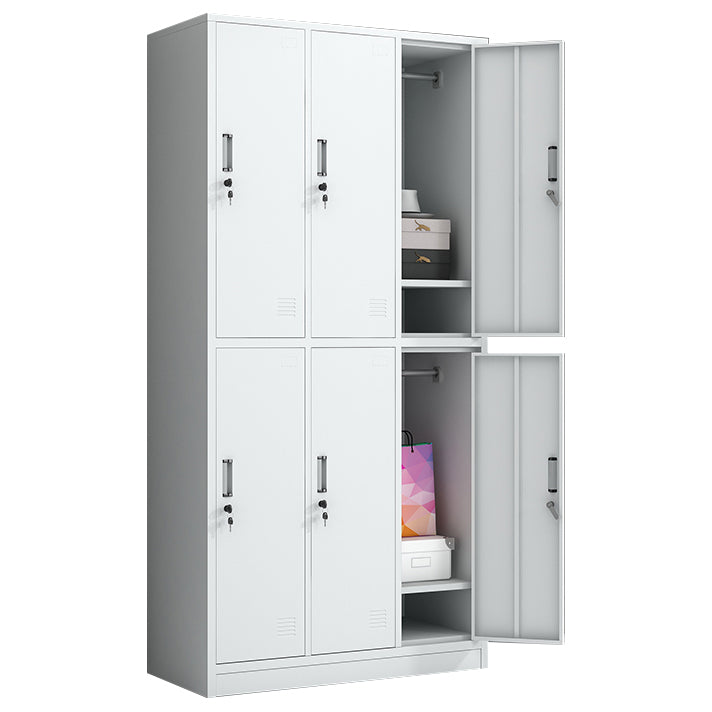White Metal Cabinet for Bathroom Contemporary Storage Cabinet with Hinged Door
