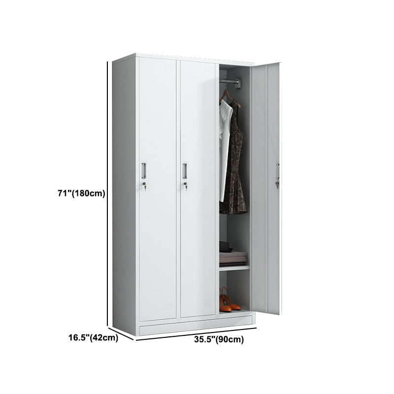 White Metal Cabinet for Bathroom Contemporary Storage Cabinet with Hinged Door