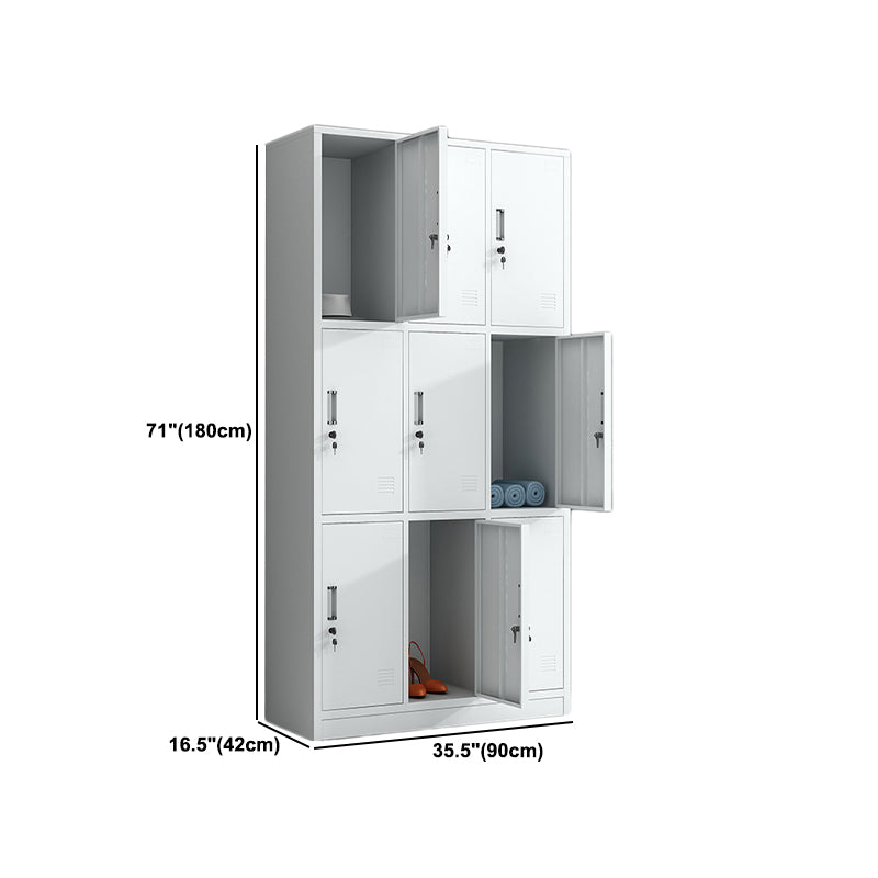 White Metal Cabinet for Bathroom Contemporary Storage Cabinet with Hinged Door