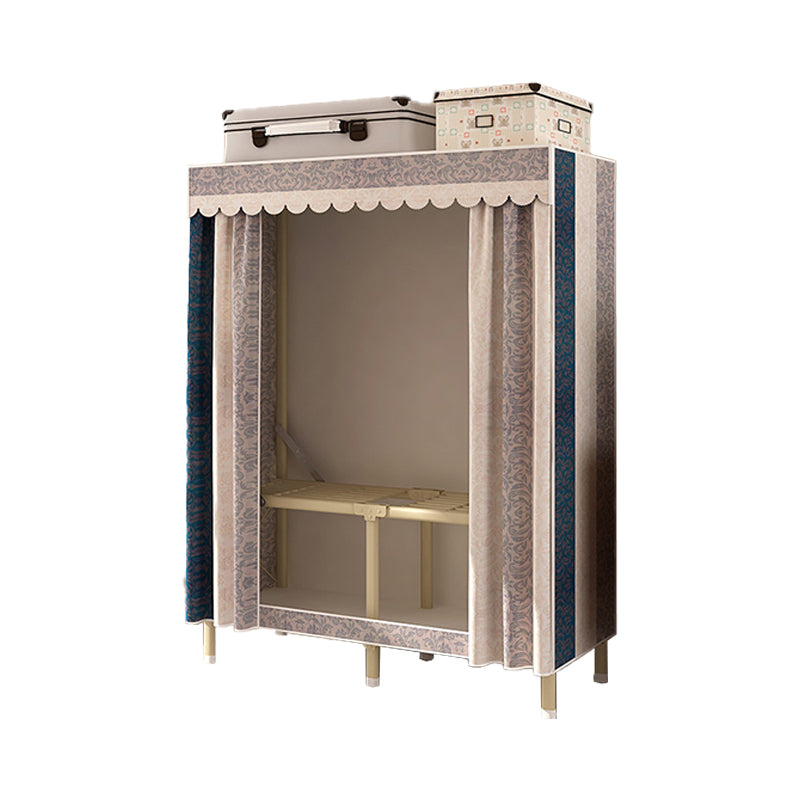 Contemporary Style Wardrobe Armoire Steel Frame Wardrobe for Bedroom