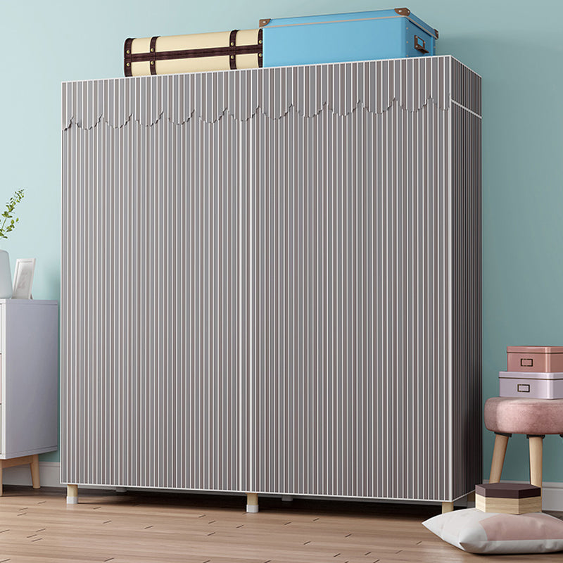 Contemporary Style Wardrobe Armoire Steel Frame Wardrobe for Bedroom